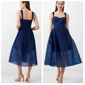 FRENCH CONNECTION Sleeveless Lace Midi Dress Size 6